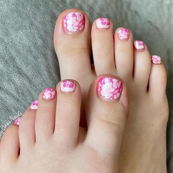 Color Street Other - *Retired* Color Street: Hibiscus Kiss (Pedicure) | Floral Tropical Summer Pink